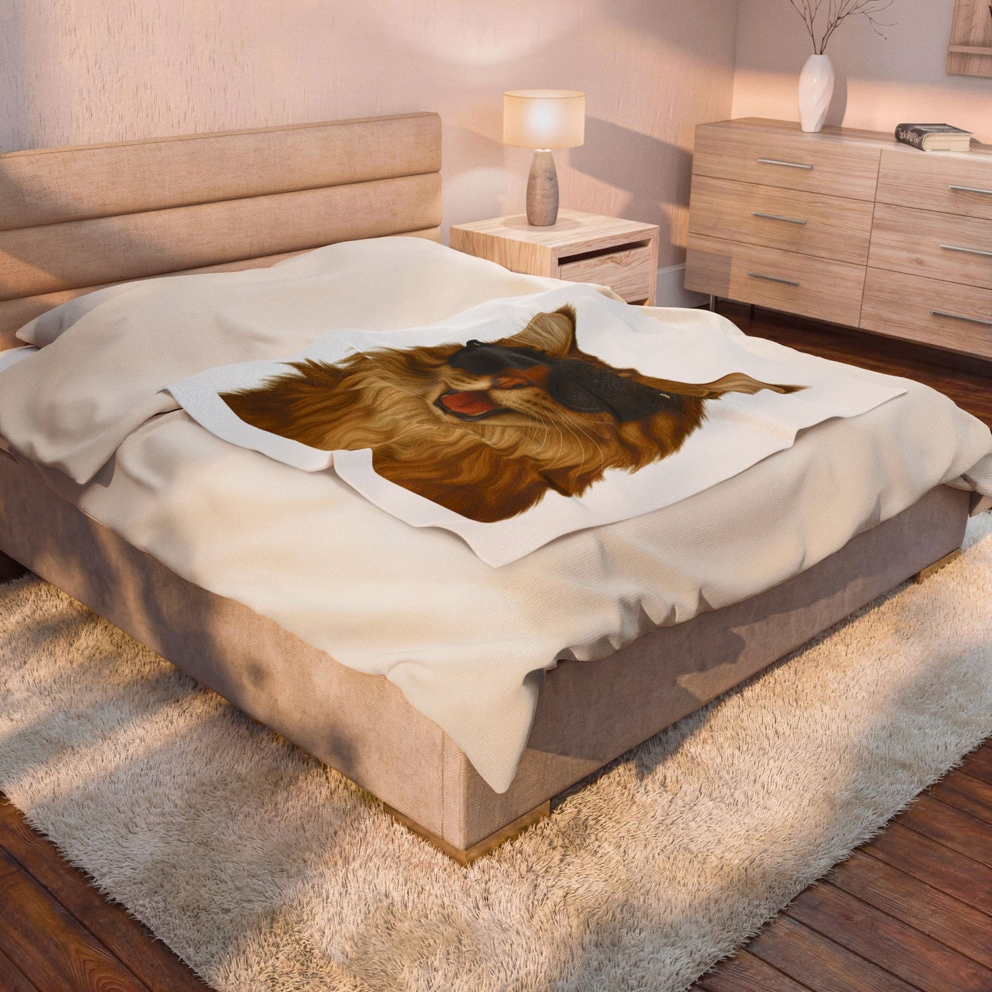 Maine Coon Wearing Sunglasses - Sherpa Blanket