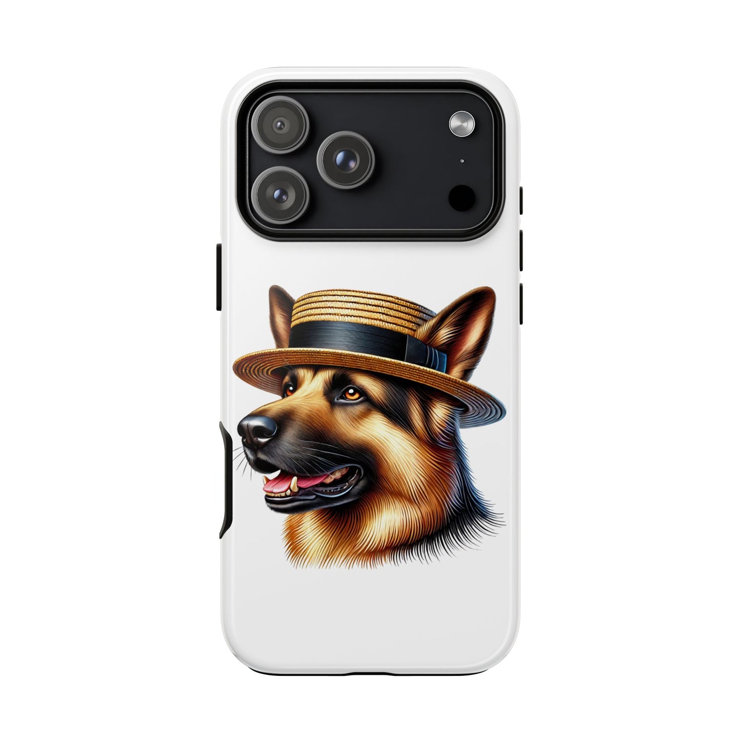 German Shepherd Wearing a Boater Hat - Tough Phone Case