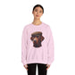 Brown Labrador Wearing Tweed Flat Cap- Adult Crewneck Sweatshirt - Too Cute Pets