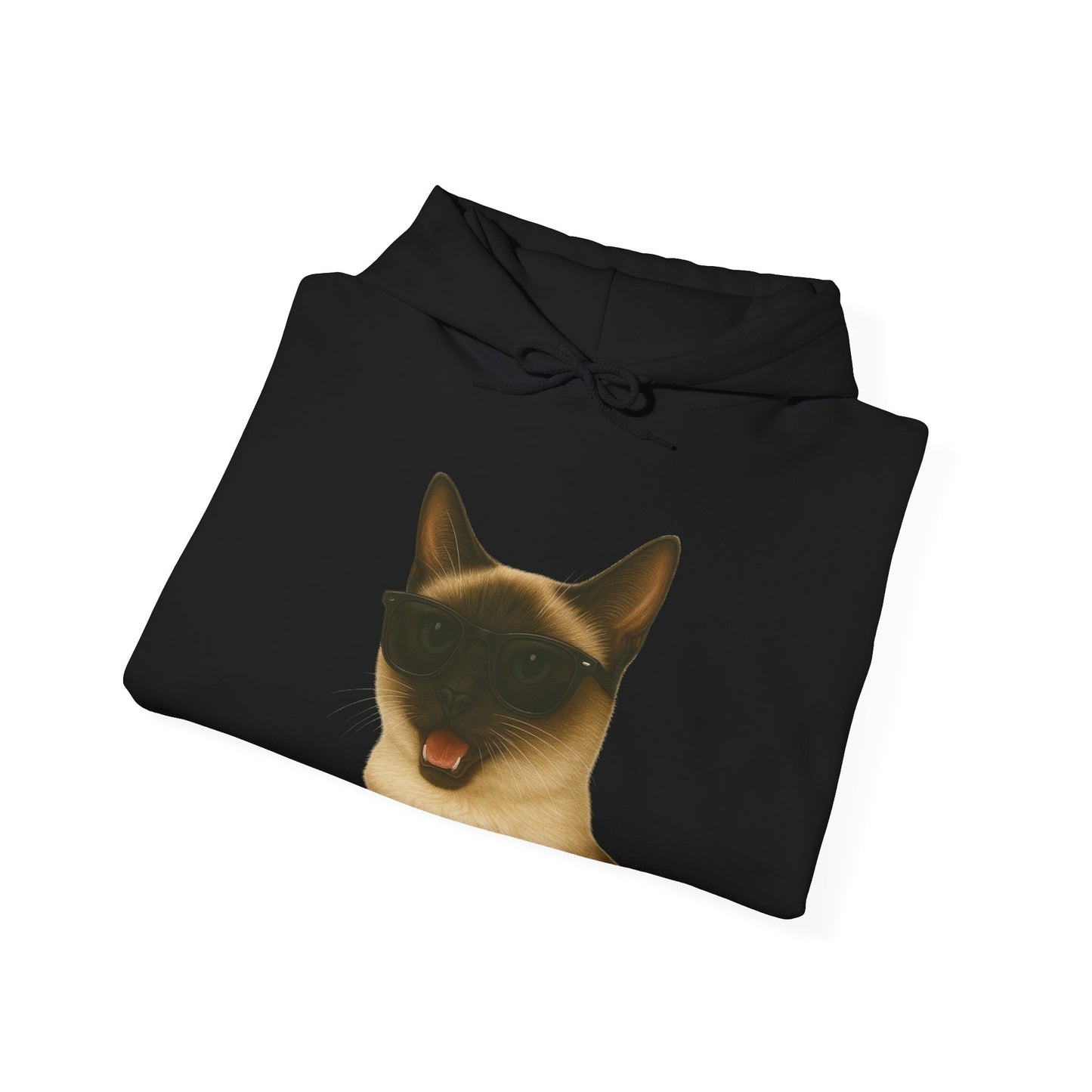 Siamese Cat Wearing Sunglasses - Adult Hoodie