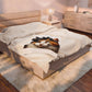 Calico Cat Wearing a Beret - Sherpa Blanket