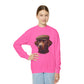 Brown Labrador With Tweed Flat Cap - Youth Crewneck Sweatshirt - Too Cute Pets