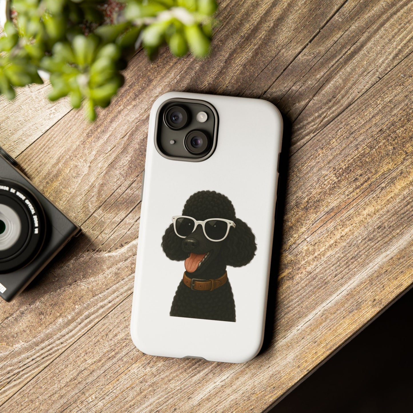 Black Poodle Wearing Sunglasses - Tough Phone Case