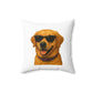 Golden Retriever Wearing Sunglasses - Throw Pillow