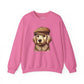 Golden Retriever In Newsboy Hat - Adult Crewneck Sweatshirt - Too Cute Pets