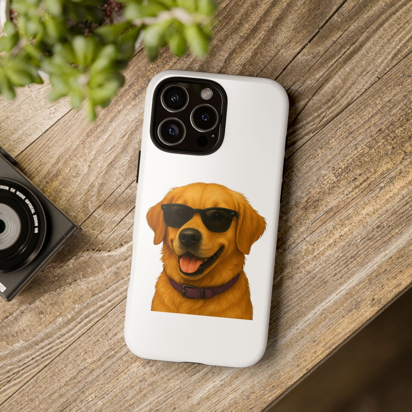 Golden Retriever Wearing Sunglasses - Tough Phone Case