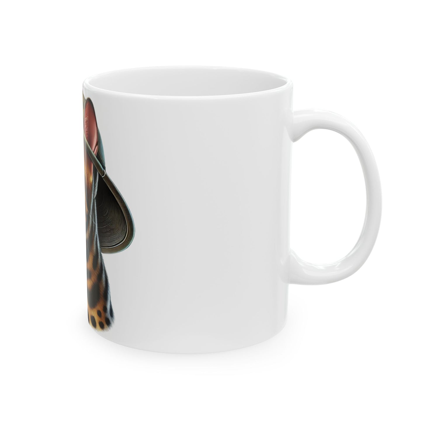 Bengal Cat Wearing a Safari Hat - Ceramic Mug