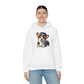 Cute Corgi Wearing A Train Conductors Hat - Adult Hoodie - Too Cute Pets