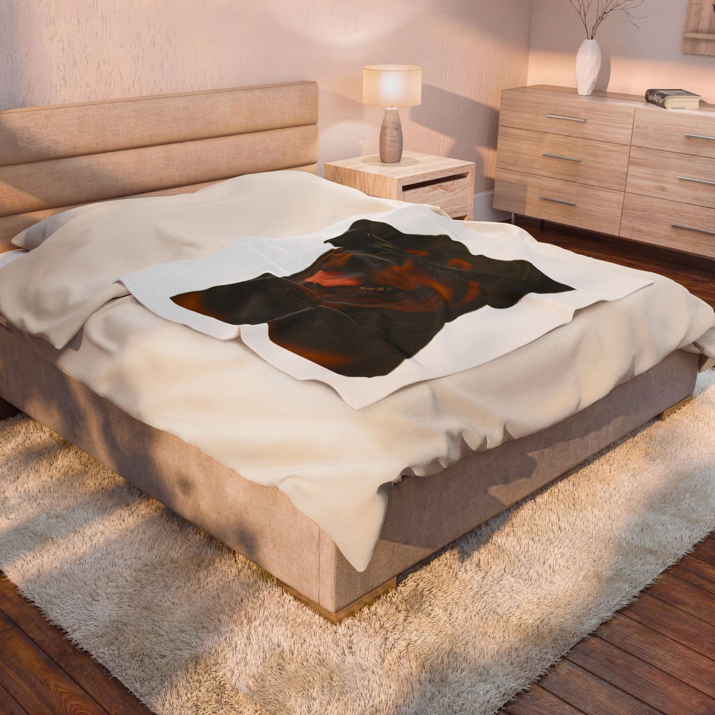 Rottweiler Wearing Sunglasses - Sherpa Blanket