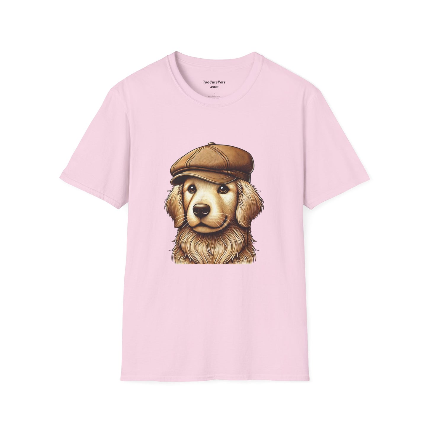 Golden Retriever Wearing Newsboy Cap - Adult Hoodie - Too Cute Pets