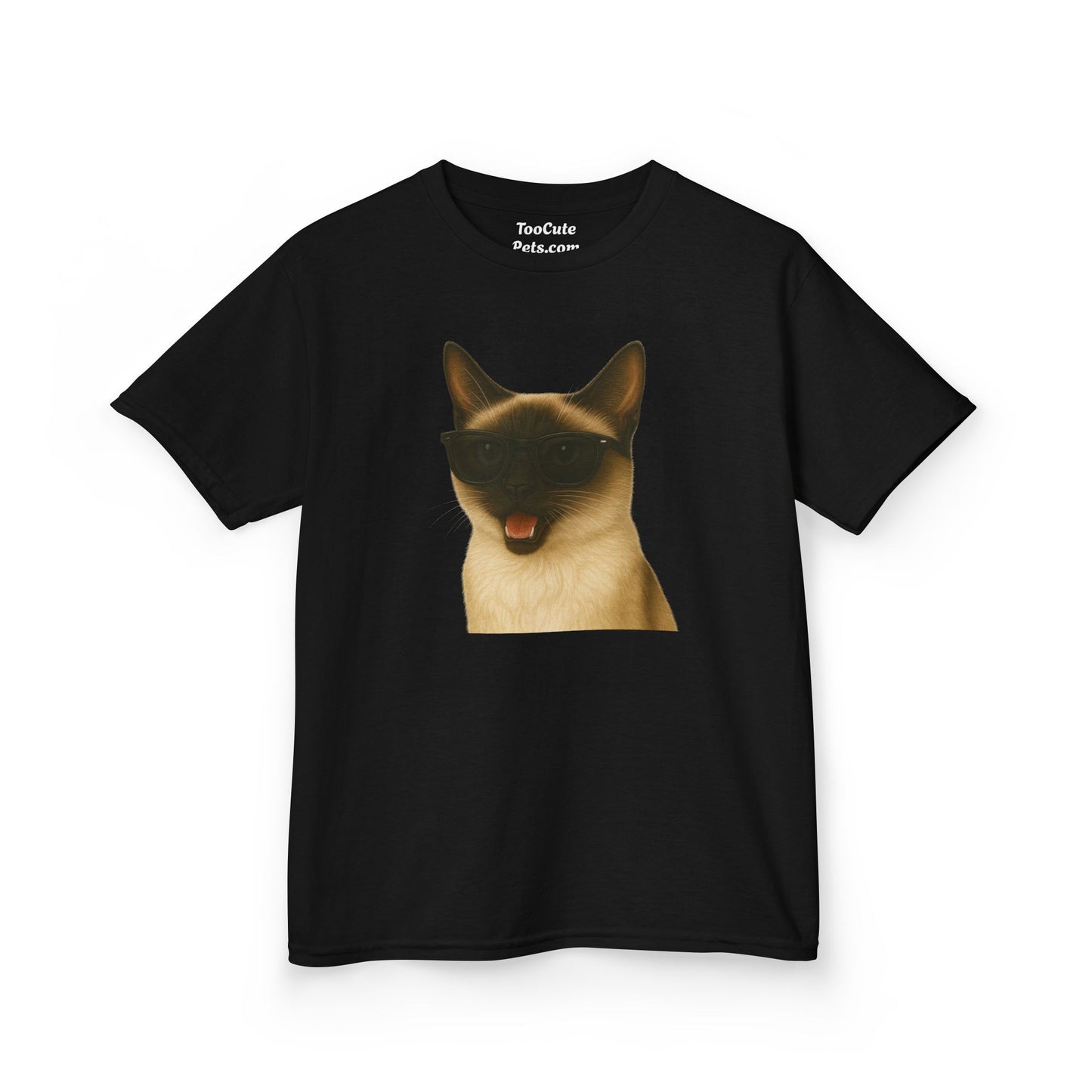 Siamese Cat Wearing Sunglasses Kids Tee