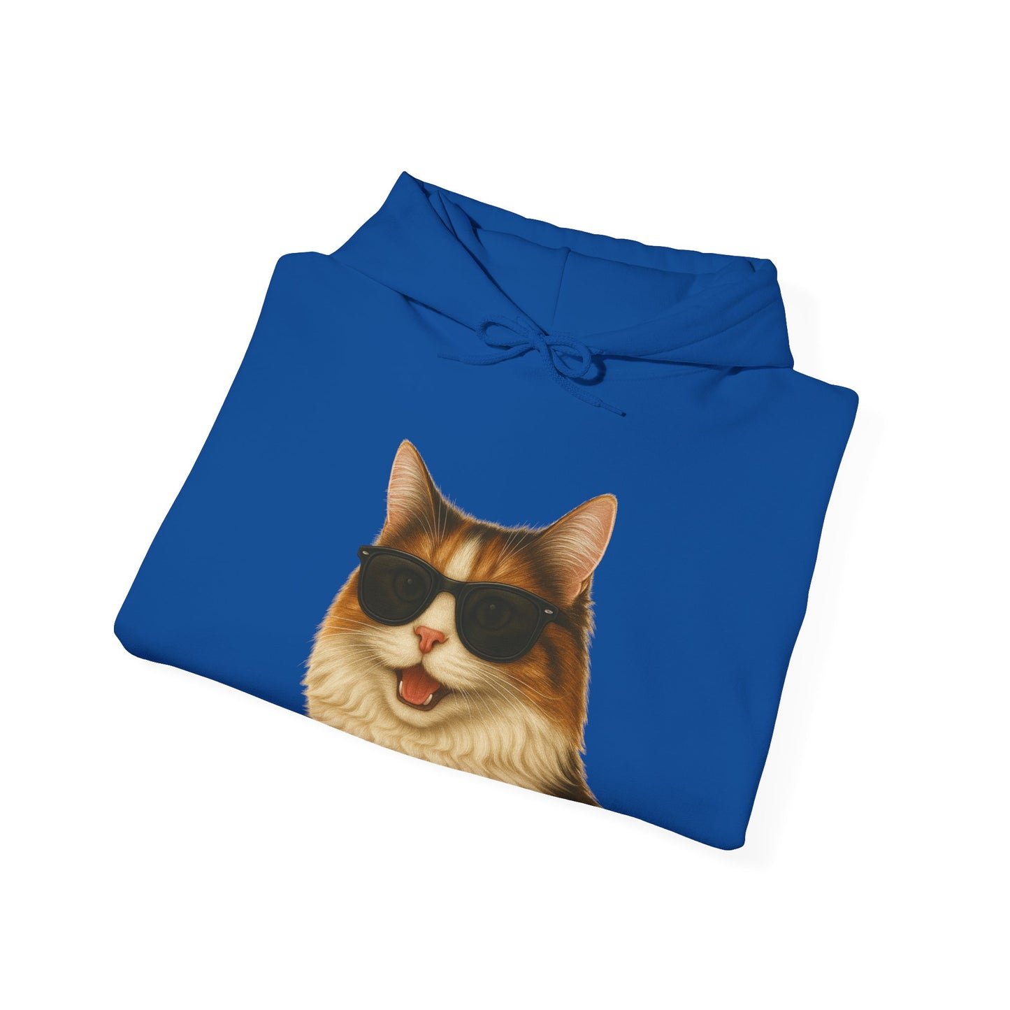 Calico Cat Wearing Sunglasses - Adult Hoodie