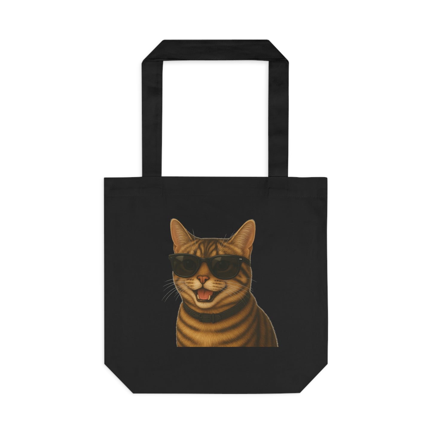 Tabby Cat Wearing Sunglasses Cotton Tote Bag