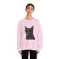 Gray Cat Wearing Sunglasses - Adult Crewneck Sweatshirt