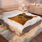 Orange Tabby Cat Wearing Sunglasses - Sherpa Blanket