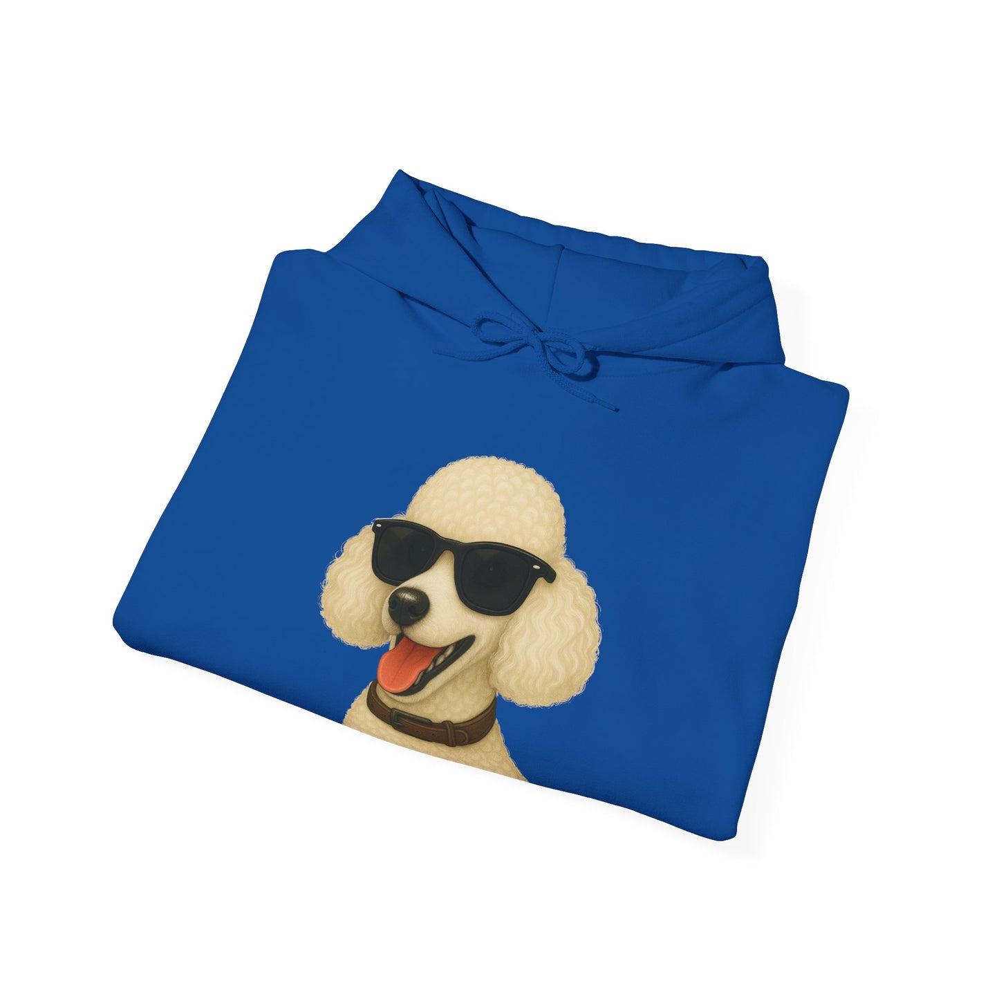 White Poodle Wearing Sunglasses - Adult Hoodie