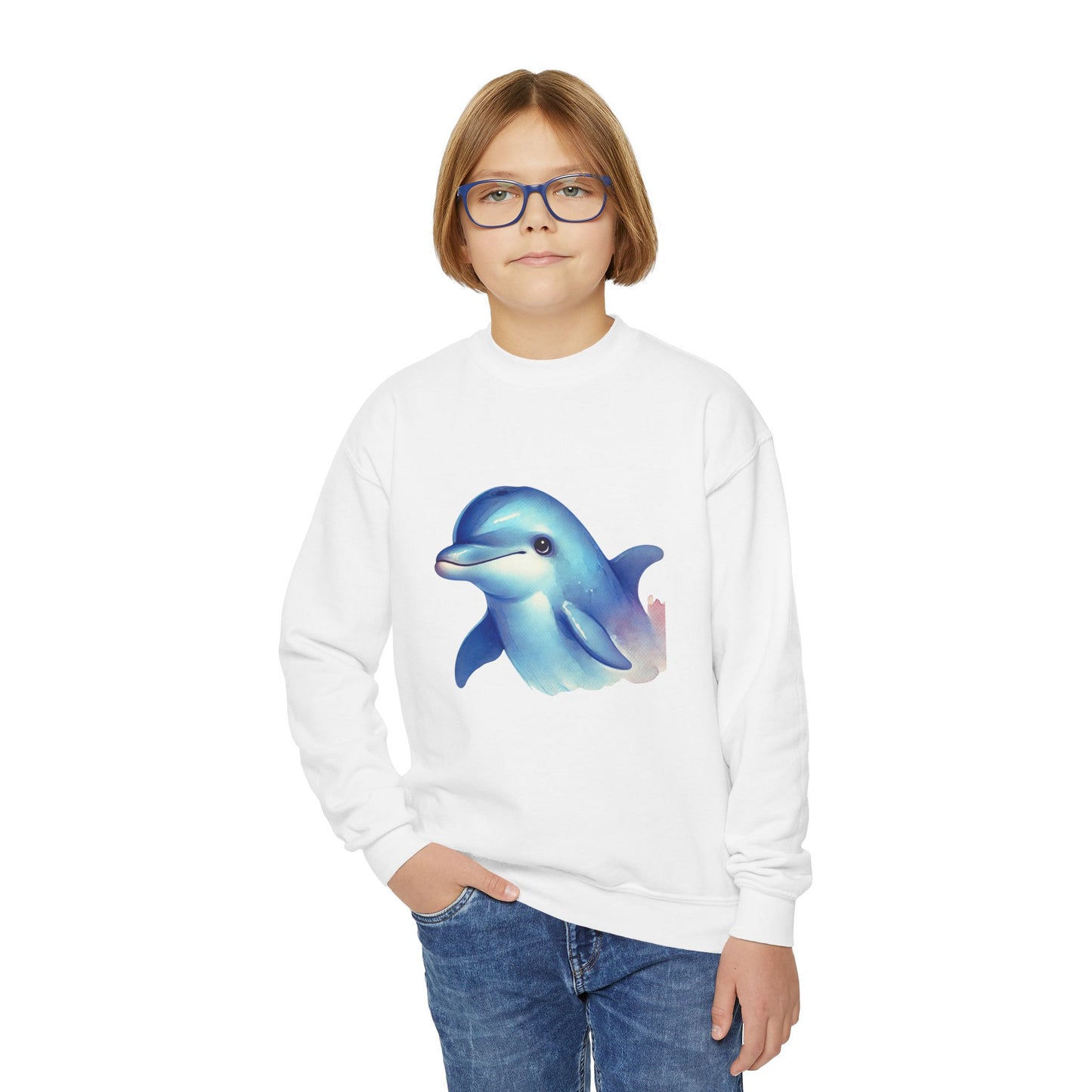 BayStar The Dolphin Youth Crewneck Sweatshirt - Comfy and Cute Style for Kids