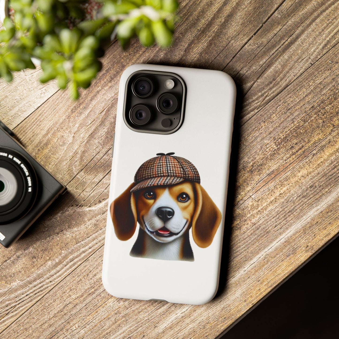 Beagle Wearing a Deerstalker Hat - Tough Phone Case
