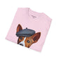 Basenji Pup Wearing Tweed Cap - Adult T-Shirt - Too Cute Pets