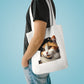 Calico Cat Wearing a Beret - Cotton Tote Bag