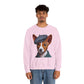 Cute Basenji Pup Wearing Tweed Flat Cap- Adult Crewneck Sweatshirt - Too Cute Pets