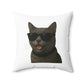 Gray Cat Wearing Sunglasses - Throw Pillow