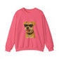 Miniature Schnauzer Wearing Sunglasses - Adult Crewneck Sweatshirt
