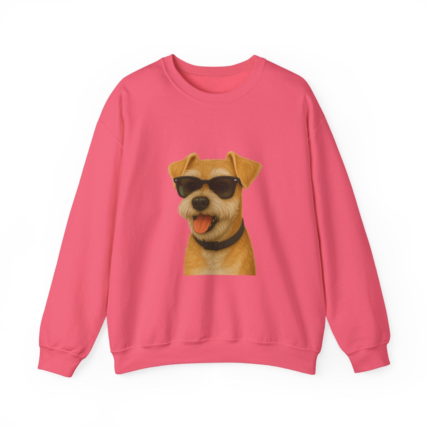 Miniature Schnauzer Wearing Sunglasses - Adult Crewneck Sweatshirt