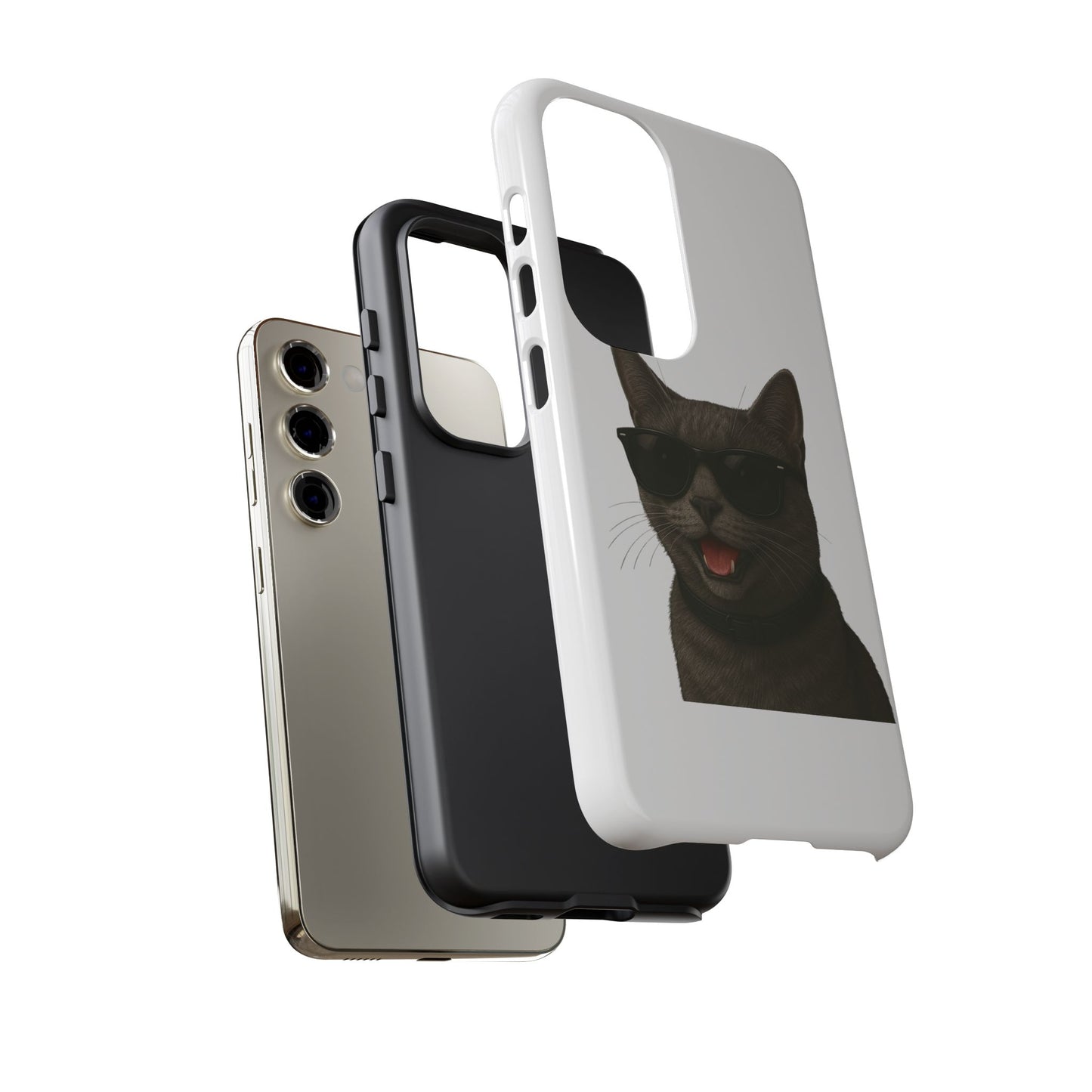 Gray Cat Wearing Sunglasses - Tough Phone Case