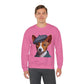 Cute Basenji Pup Wearing Tweed Flat Cap- Adult Crewneck Sweatshirt - Too Cute Pets