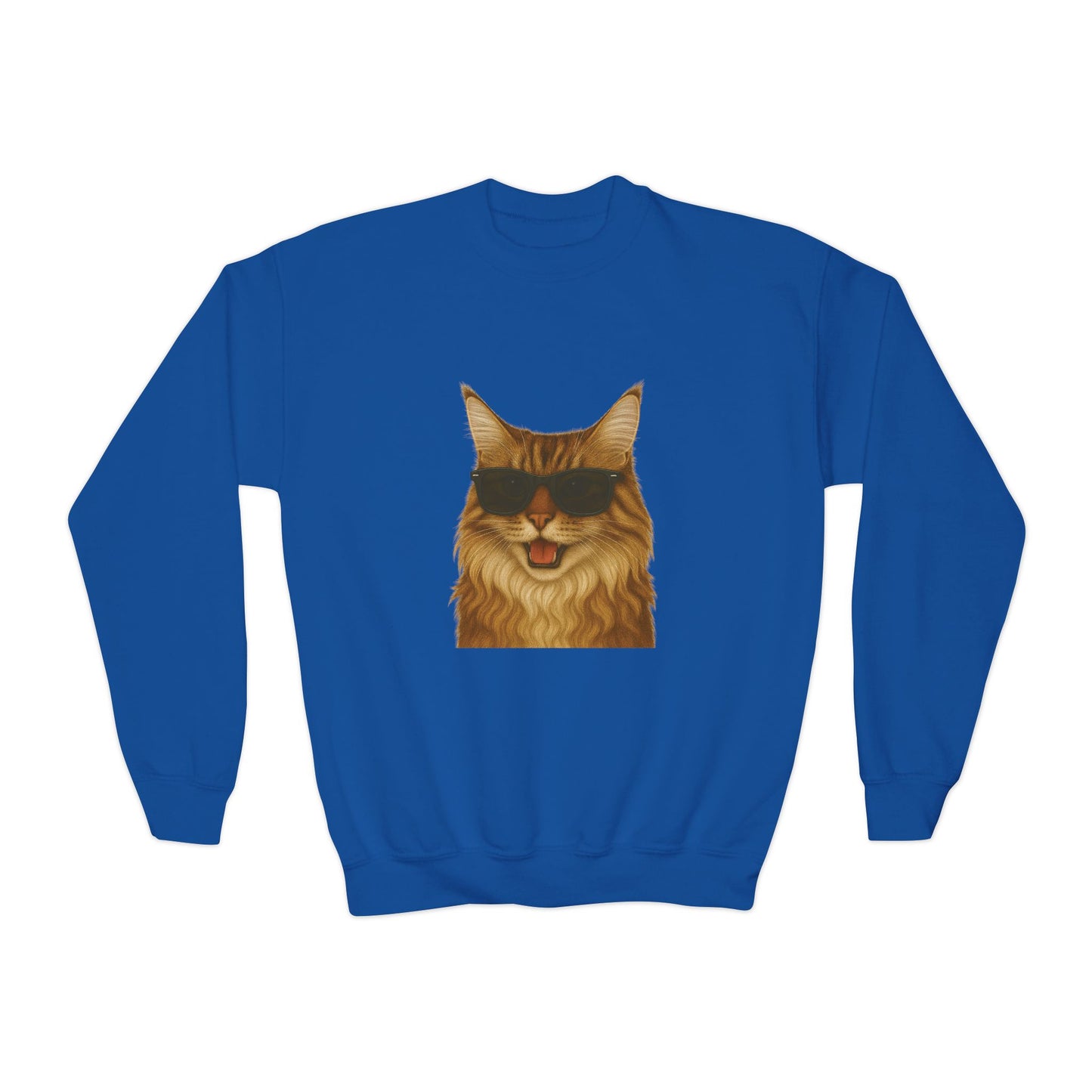Maine Coon Cat Wearing Sunglasses - Youth Sweatshirt