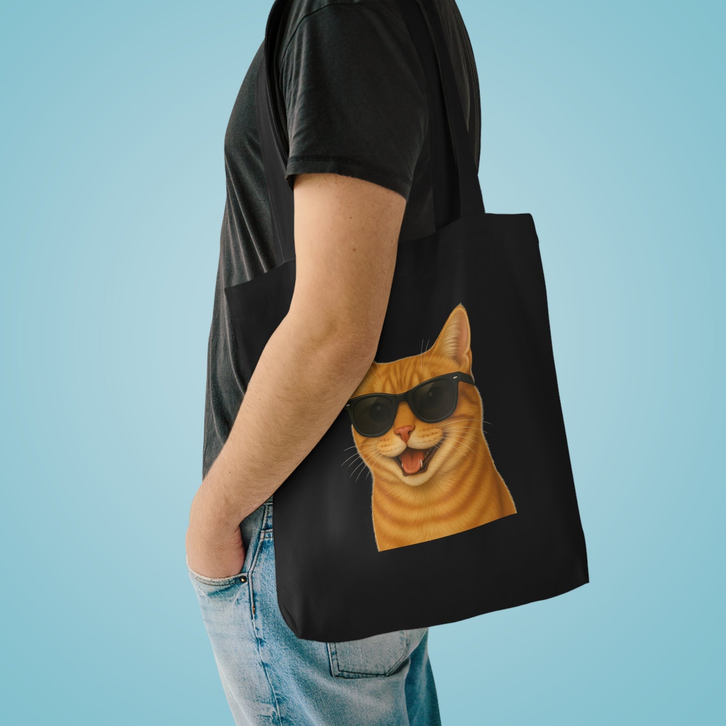 Orange Tabby Cat Wearing Sunglasses Cotton Tote Bag