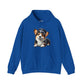 Cute Corgi Wearing A Train Conductors Hat - Adult Hoodie - Too Cute Pets