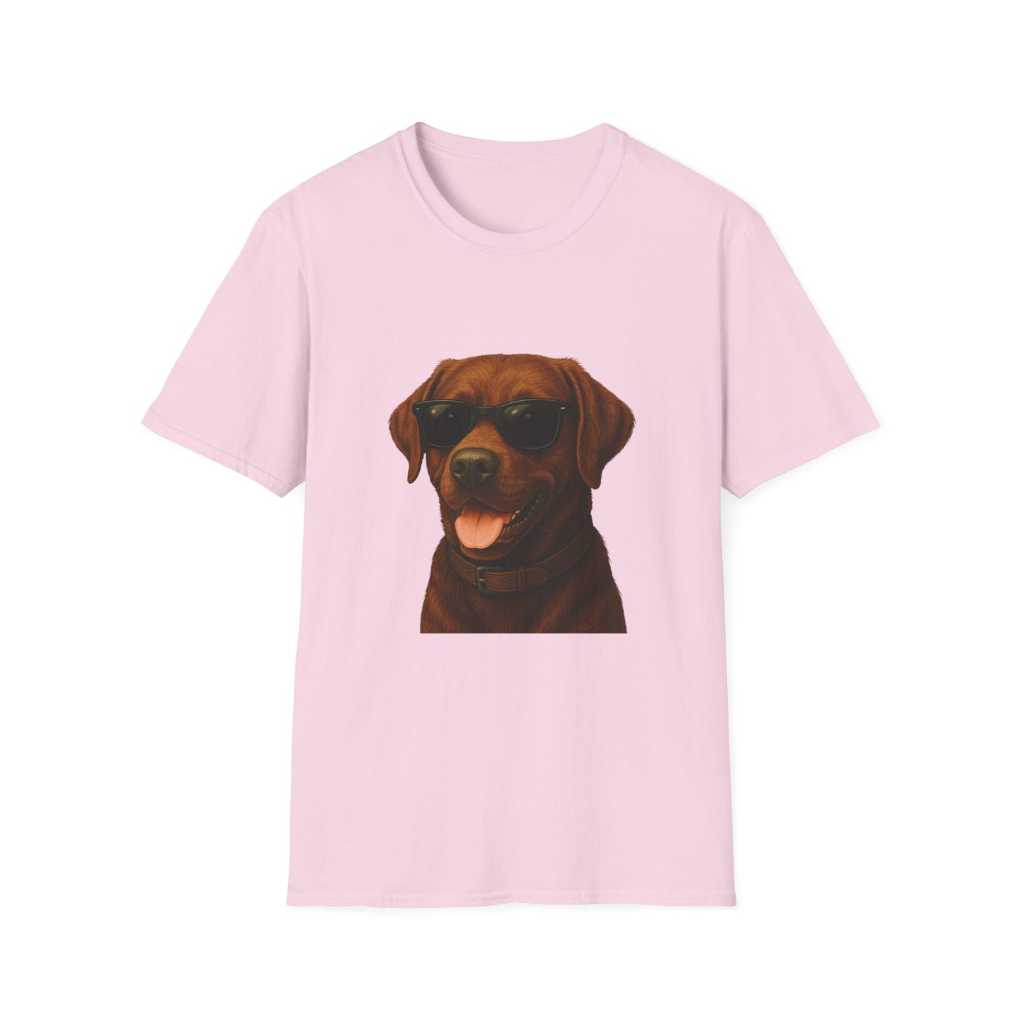Brown Labrador Retriever Wearing Sunglasses - Adult T-Shirt