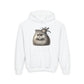 Persian Cat Wearing a Fascinator Hat-  Hooded Youth Sweatshirt - Too Cute Pets