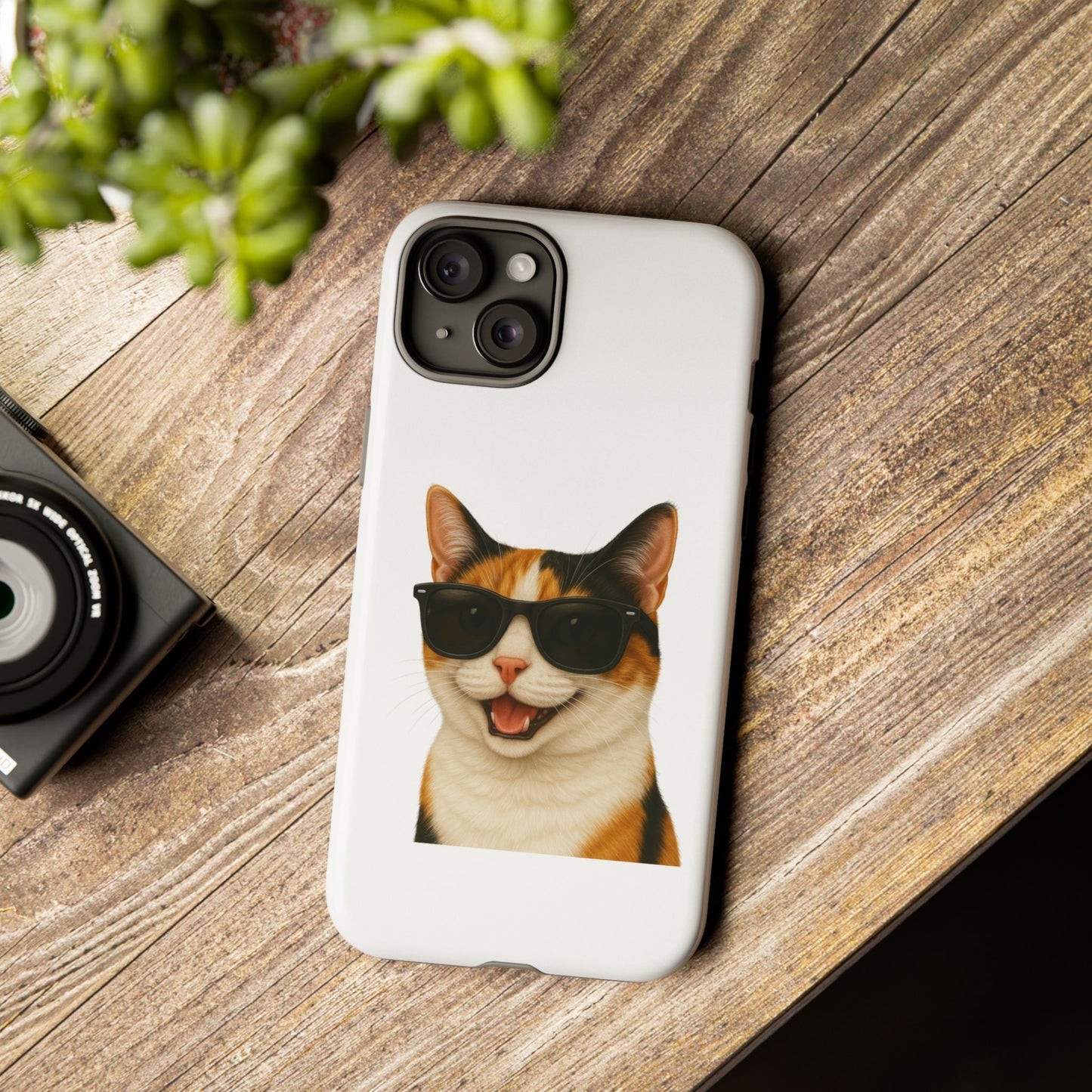 Calico Shorthair Cat Wearing Sunglasses - Tough Phone Case