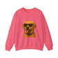 Golden Retriever Wearing Sunglasses - Adult Crewneck Sweatshirt