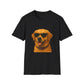 Golden Retriever Wearing Sunglasses - Adult T-Shirt