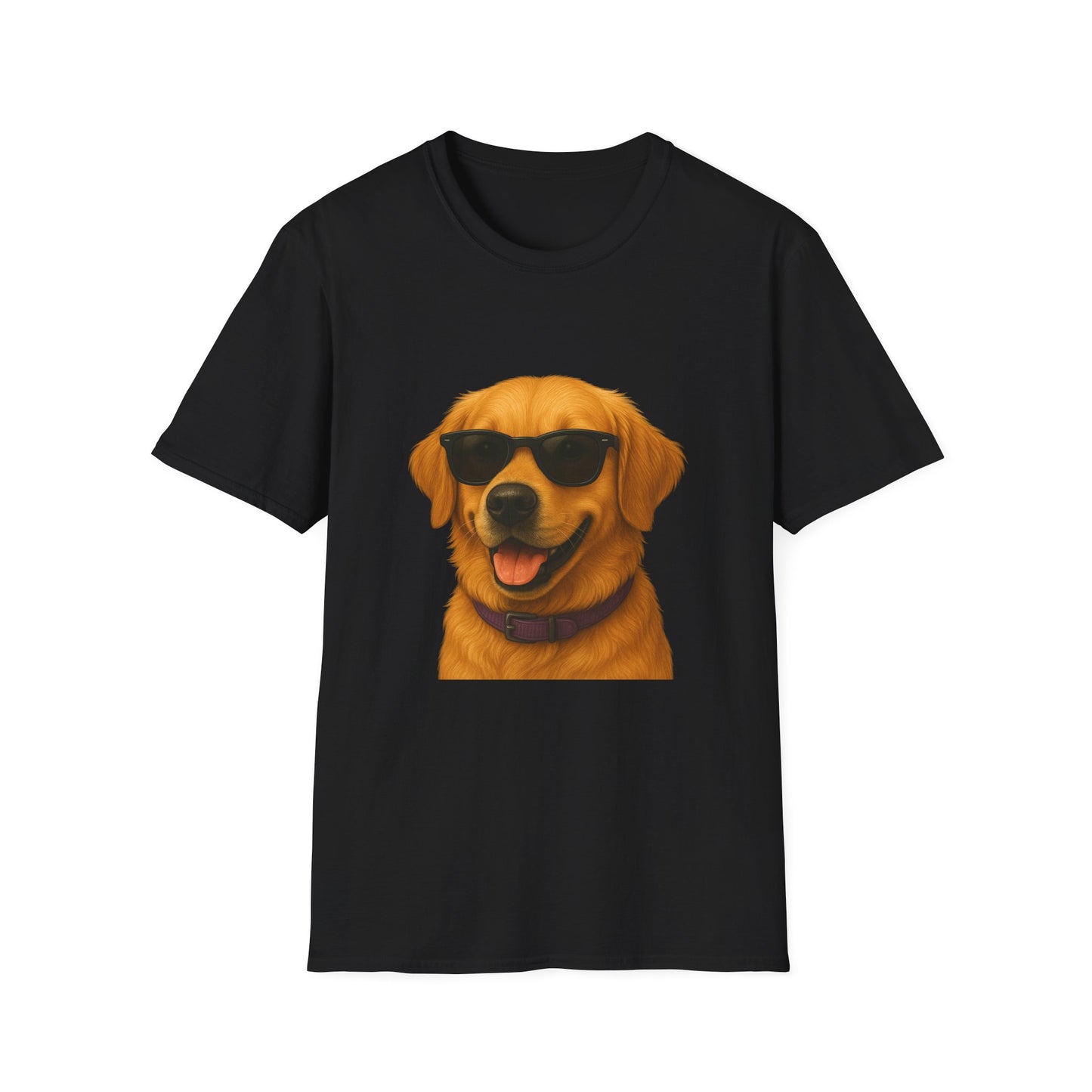 Golden Retriever Wearing Sunglasses - Adult T-Shirt