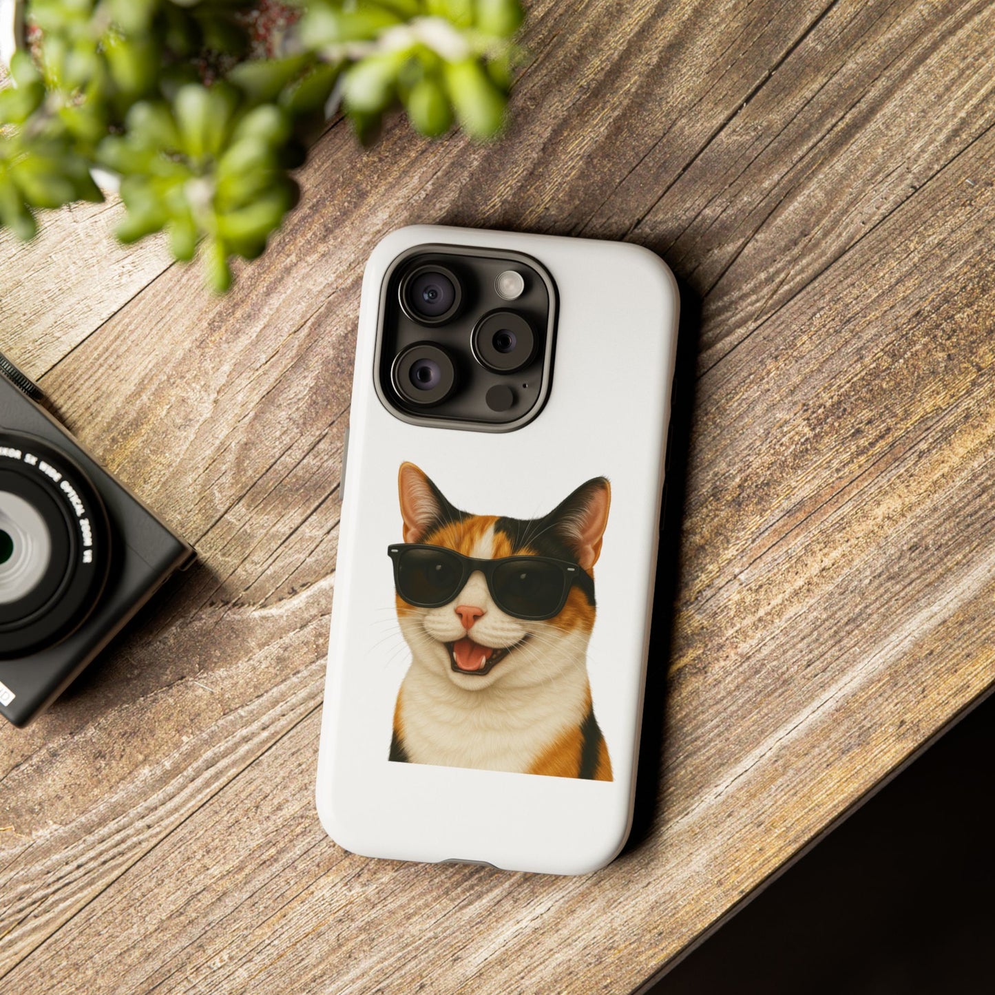 Calico Shorthair Cat Wearing Sunglasses - Tough Phone Case
