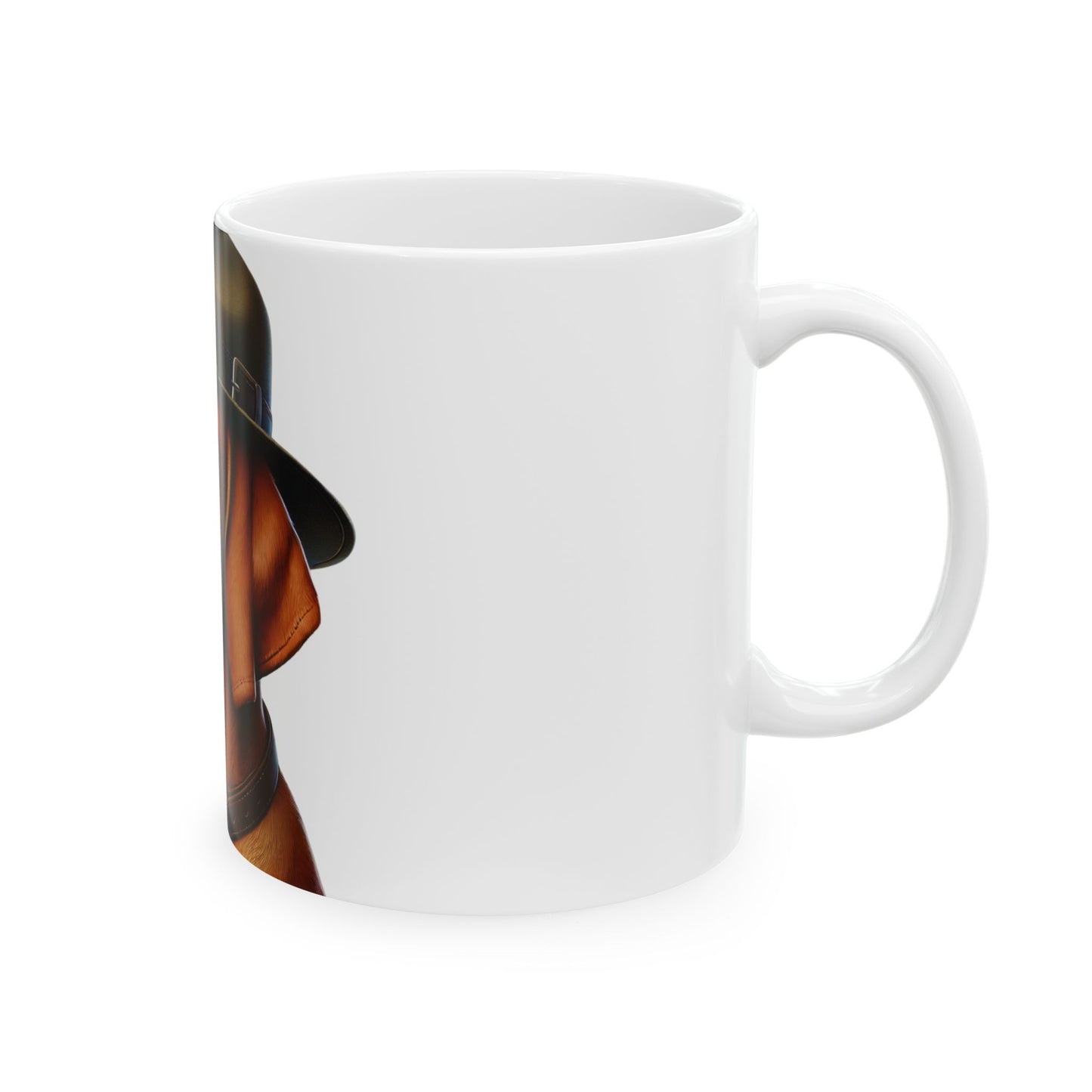 Vizsla Wearing a Campaign Hat - Ceramic Mug