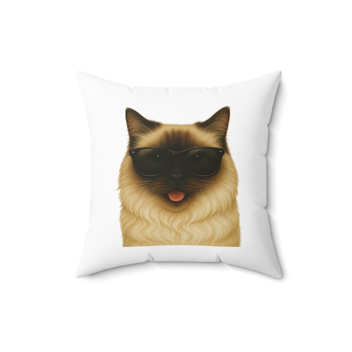 Ragdoll Cat Wearing Sunglasses - Throw Pillow