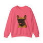French Bulldog Wearing Sunglasses - Adult Crewneck Sweatshirt