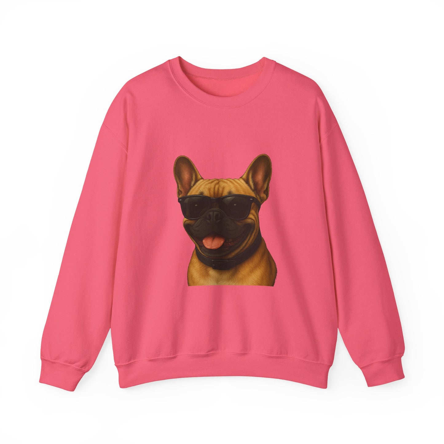 French Bulldog Wearing Sunglasses - Adult Crewneck Sweatshirt