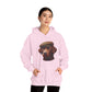 Brown Labrador Wearing Tweed Flat Cap - Adult Hoodie - Too Cute Pets