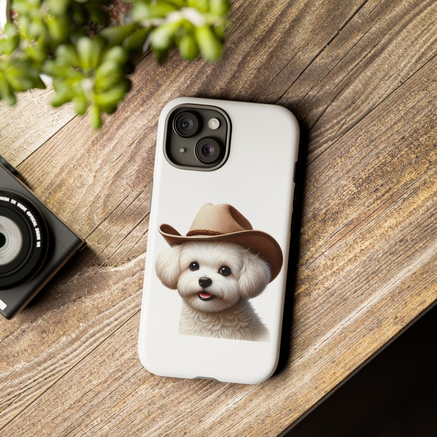 Maltese Wearing a Cowgirl Hat - Tough Phone Case