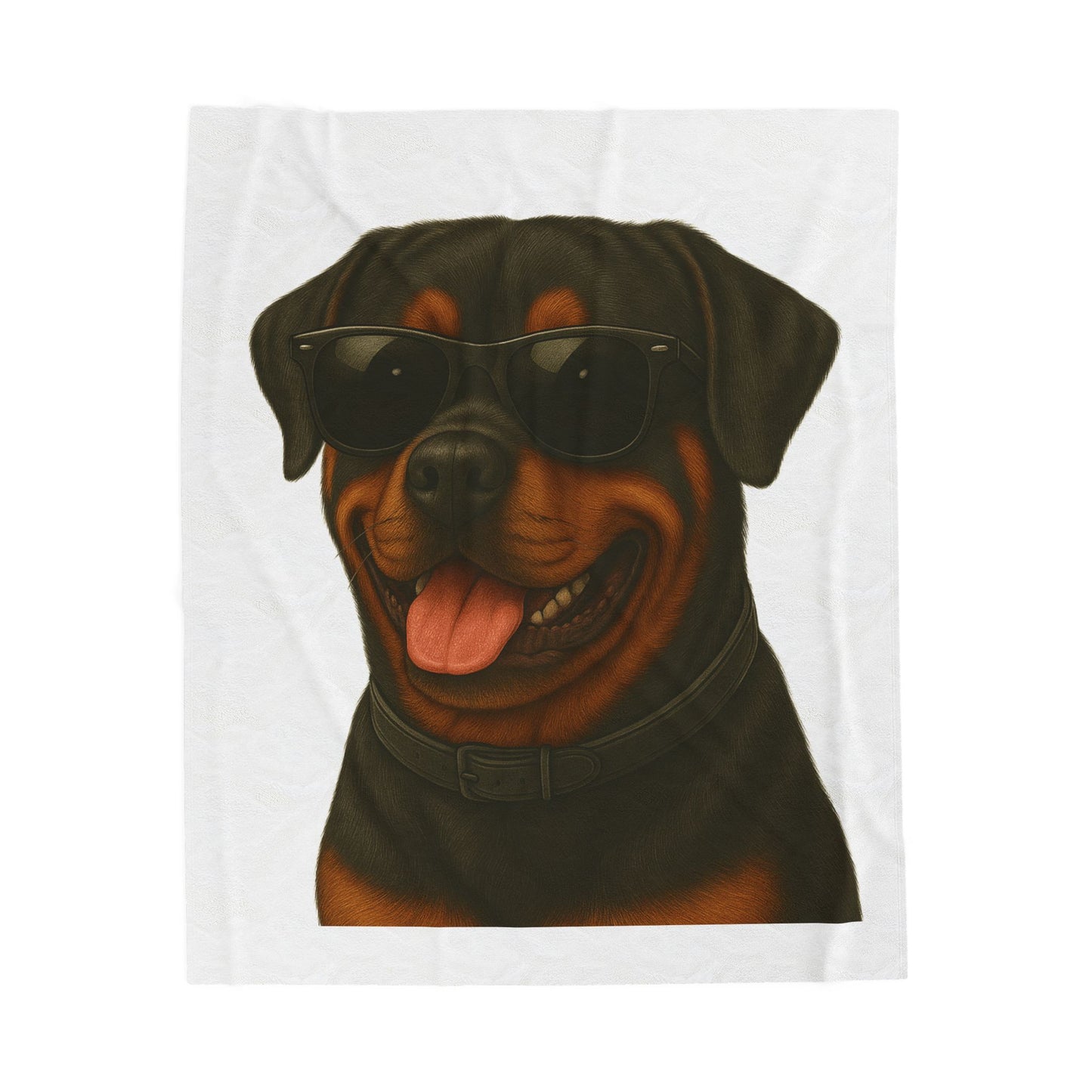 Rottweiler Wearing Sunglasses - Sherpa Blanket