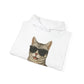 American Shorthair Silver Tabby Wearing Sunglasses - Adult Hoodie