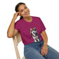 Husky Wearing A Fur Trappers hat- Adult T-Shirt - Too Cute Pets
