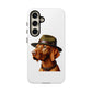 Vizsla Wearing a Campaign Hat - Tough Phone Case